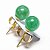 10 Brinco Bolinha Pedra Aventurina Verde Pino Tarracha Dourado - Imagem 1