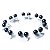 10 Brinco Bolinha Pedra Estrela Azul Tarraxa Banho Prateado136046 - Imagem 2