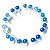 10 Brinco Bolinha Pedra Agata Azul Natural Tarraxa Banho Prateado - Imagem 3