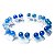 10 Brinco Bolinha Pedra Agata Azul Natural Tarraxa Banho Prateado - Imagem 2