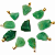 10 Pingente Quartzo Verde Bruto Natural Pino Dourado ATACADO - Imagem 1