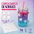 COPO PLÁSTICO COM CANUDO 600ML - DEGRADÊ ROSA E AZUL BRW - Imagem 1
