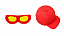 BORRACHA FORMATO BONÉ E OCULOS - Imagem 2