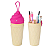 ESTOJO - SILICONE - 1 ZIPER - TUTTI FRUTTI PINK BRW - Imagem 1