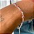 Pulseira pedras rosa pequena banhado a prata - Imagem 1