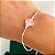 Pulseira Virginia trevo rosa banhado a prata - Imagem 1
