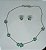 Conjunto Flower Cravejado Verde Esmeralda Colar e Brinco - Imagem 1