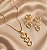 Conjunto Colar e Brinco 3 Corações Banhado a Ouro 18k - Imagem 2