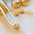 Conjunto Colar Pérola Flor Citrino Cravejada - Imagem 1