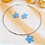 Conjunto Aro Flor Azul Banho de Ródio - Imagem 1