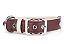 Coleira para Cães de Couro Bordô e Bronze Branco - MyFamily - 434217 - Imagem 1