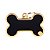 Plaquinha de Identificação Osso Preto C/ Verso Dourado Esmaltado - MyFamily - Imagem 1