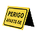 Cavalete PVC Duplo PERIGO AFASTE-SE Horizontal 34X47 - Imagem 1