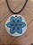 Colar Mandala Redondo Pequeno Azul e Turquesa - Imagem 1