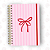 Caderno Laço Vermelho | A5 ou Colegial | Fixo ou Reposicionável - Imagem 1