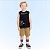 Conjunto Infantil masculino Regata Preta e Bermuda Bege - Estampa Gamer - Imagem 1