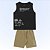 Conjunto Infantil masculino Regata Preta e Bermuda Bege - Estampa Gamer - Imagem 2