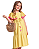 Vestido Infantil Fakini Amarelo com Babado e Detalhe em Tricô - Imagem 2