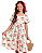 Vestido Infantil Feminino Bege com Estampa de Cerejas e Mangas de Babado - Imagem 4