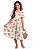 Vestido Infantil Feminino Bege com Estampa de Cerejas e Mangas de Babado - Imagem 3