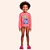Conjunto Moda Praia Infantil Menina Com Proteção Solar com forro Stitch - Imagem 1