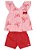 Conjunto Infantil menina Bata e Short Laços Mundi - Imagem 1