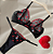 Conjunto Amore Tule Preto com coração bordado em vermelho  - P, M, G e GG - Imagem 4