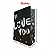Sacolas De Papel Estampada LOVE YOU Para Presente - 18x26x8cm C/250und - Imagem 2
