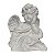 Imagem Anjo Mão na Bochecha 17cm Gesso Marfim Branco - Imagem 1