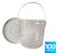 Balde 2.2 Litros Transparente com Tampa Branca Lacre e Alça Plástica Atóxico - Kit 100 Peças - Imagem 1