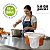 Balde 3.2 Litros Transparente com Tampa Branca Lacre e Alça Plastico Atoxico BPA Free - Kit 100 Peças - Imagem 1