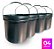 Balde Reciclado Preto com Tampa Lacre e Alça Plástica - Kit 04 Peças - Imagem 1