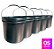 Balde Reciclado Preto com Tampa Lacre e Alça Plástica - Kit 05 Peças - Imagem 1