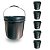 Balde Reciclado Preto com Tampa Lacre e Alça Plástica - Kit 05 Peças - Imagem 2