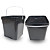 Balde Quadrado Preto 16L com Tampa Lacre - Kit 02 Peças - Imagem 1