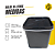 Balde Quadrado Preto Reciclado de 16 Litros - Kit 05 Peças - Imagem 8