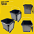 Balde Quadrado Preto Reciclado de 16 Litros - Kit 05 Peças - Imagem 14
