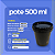 Pote 500ml Preto com Tampa Lacre Atóxico Bpa Free - Kit 05 Peças - Imagem 2