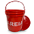 Balde para Areia 12 Litros Vermelho com Impressão Areia em Branco com Tampa - Imagem 2