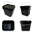 Balde Preto para Alimento Retangular 3.6 Litros com Tampa Lacre - Kit 04 Peças - Imagem 1