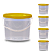 Balde para Alimento 2.2 Litros Transparente Tampa Amarela - Kit 04 Peças - Imagem 1