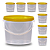 Balde transparente com tampa amarela 2.2L - Kit 07 Peças - Imagem 1