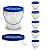 Balde com Tampa Azul 3.2L Transparente Alça Azul - Kit 05 Unid - Imagem 1