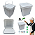 Balde com Tampa Retangular 16L Branco Reciclado - Kit 03 Peças - Imagem 1