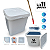 Balde com Tampa Lacre 16L Retangular Branco Reciclado - 11 Pcs - Imagem 2