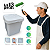 Balde com Tampa Retangular Branco Novo 16L Reciclado - Kit 13 Pcs - Imagem 1