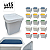 Balde com Tampa Lacre Retangular Branco Reciclado 16L - Kit 15 Peças - Imagem 2