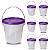 Balde Transparente 3,2 Litros com Tampa Lacre Roxa | BPA Free 6 Und - Imagem 1