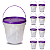 Balde com Tampa Roxa para Armazenar Alimentos - Kit 08 Peças - Imagem 1