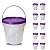 Balde com Tampa Roxa 3.2L Transparente Novo Atóxico BPA FREE - 10 Und - Imagem 1